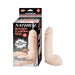 Realistic 6-inch natural color squirt dildo with packaging showing squeeze-to-squirt feature and textured design.
