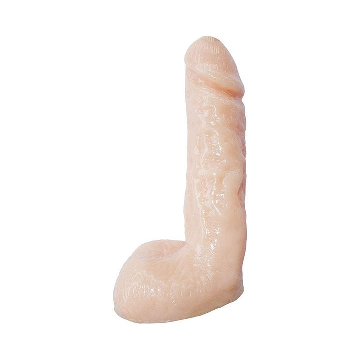 Realistic flesh-toned squirting adult toy with detailed texture and lifelike shape on white background