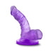 Purple mini dildo with suction cup base and realistic texture, designed for targeted stimulation and beginner-friendly use.