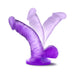 Purple mini dildo with suction cup base shown in multiple angled positions on a white background.
