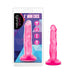 Pink 5-inch mini dildo with suction cup base displayed next to its Naturally Yours branded packaging.