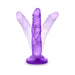 Purple 5-inch mini dildo with suction cup base shown in motion angles on white background.
