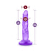 Purple 5-inch realistic mini dildo with suction cup base and detailed texture, shown with size measurements.