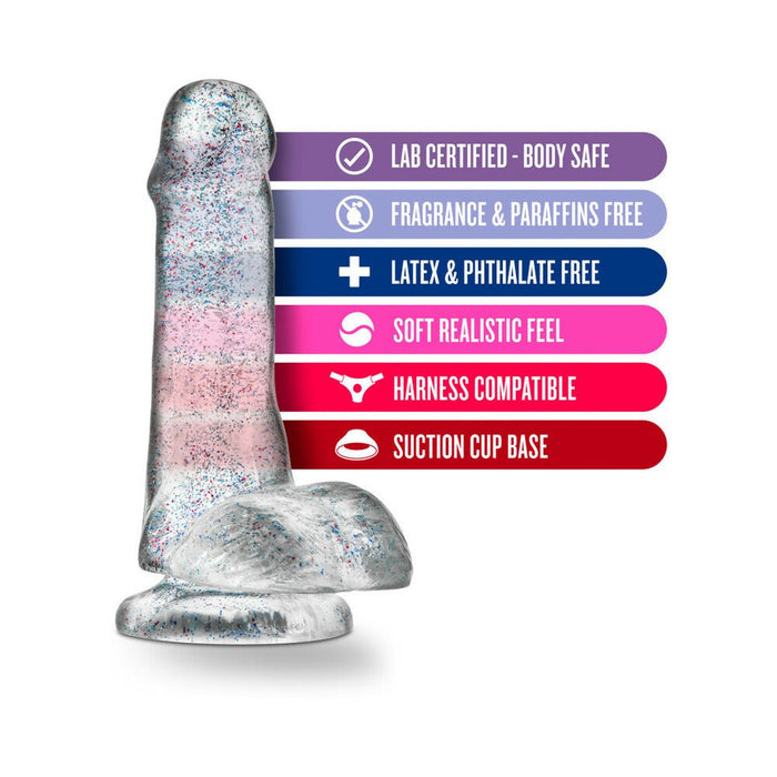 Naturally Yours - 6" Glitter Cock - Sparkling Clear - SexToy.com
