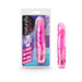 Pink compact vibrator with multi-speed vibrations shown in and out of packaging labeled Naturally Yours The Little One.