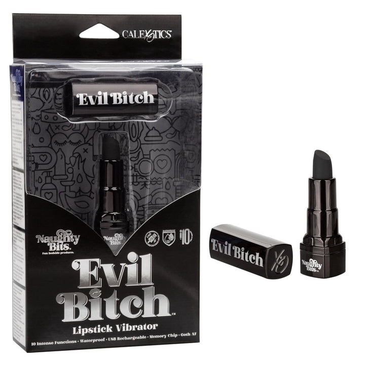 Naughty Bits Evil Bitch Lipstick Vibrator - Black - SexToy.com