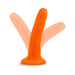 Orange 5.5 inch dual density realistic dildo with suction cup base shown in multiple angled positions.