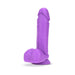 Neo Elite 8-inch neon purple silicone dual-density dildo with suction cup base and realistic detailing.
