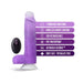 Purple 8-inch vibrating dildo with suction base and wireless remote, featuring 7 vibration modes and USB rechargeable design.