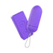 Purple wireless bullet vibrator with matching remote control and wrist loop on white background.