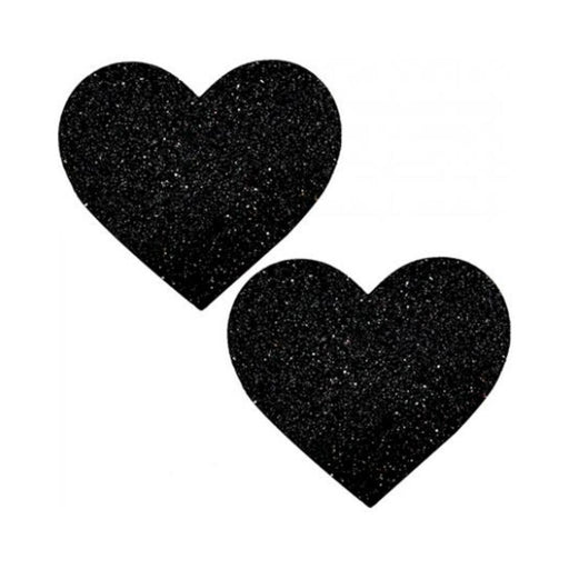 Neva Nude Black Malice Queen Status Glitter Heart Pasties - Black Qn - SexToy.com