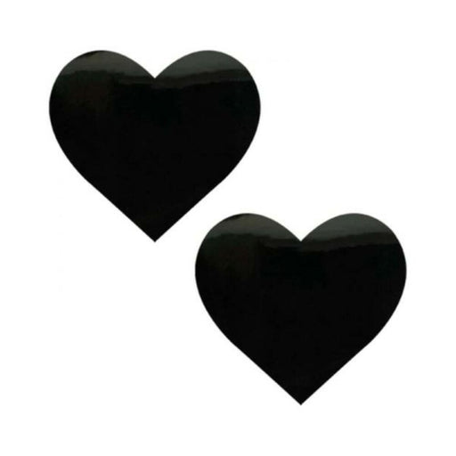 Neva Nude Pasty Black Wet Vinyl Dom Squad Heart | SexToy.com