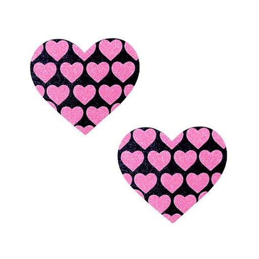 Neva Nude Pasty Hearts On Heart Uv Ne Pink/black | SexToy.com