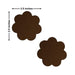 Pair of chocolate brown flower-shaped pasties measuring 2.5 inches each for discreet coverage and style.