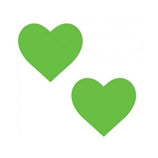 Neva Nude Temperature Reactive Heart Pasties - Neon Green - SexToy.com
