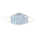White holographic party face mask with iridescent dot pattern and elastic ear loops for a comfortable fit
