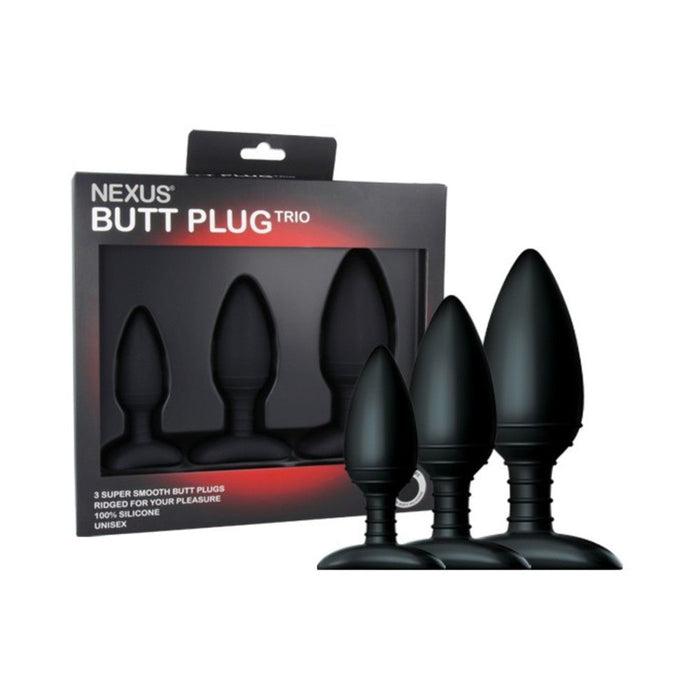 Nexus Butt Plug Trio 3 Butt Plugs Black | SexToy.com