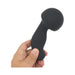 Hand holding a black silicone Nexus Gyro Vibe with a rounded head and ergonomic curved handle.