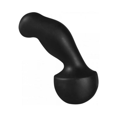 Black ergonomic silicone Gyro Vibe with curved shape and rounded base for targeted stimulation.
