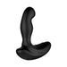 Black ergonomic prostate massager with curved shaft and textured base, made from smooth silicone.