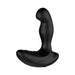 Black ergonomic prostate massager with curved shaft and textured base, designed for targeted stimulation and comfort.