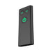 Black remote control with three green-lit buttons for adjusting vibration settings and power.