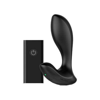 Nexus Tornado Rechargeable Remote-controlled Rotating & Vibrating Textured Silicone Anal Plug Black - SexToy.com