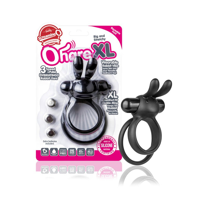 Ohare XL Vibrating Rabbit Double Ring Black | SexToy.com