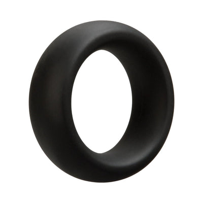 Black silicone ring with a smooth, rounded design and 35mm diameter for comfortable fit and performance enhancement.