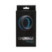 Packaging of OptiMALE 45mm silicone C-ring in black box with blue accents and product branding.