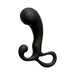 Black silicone Optimale P-Spot Massager with ergonomic curved design and pull ring for prostate and perineal stimulation.