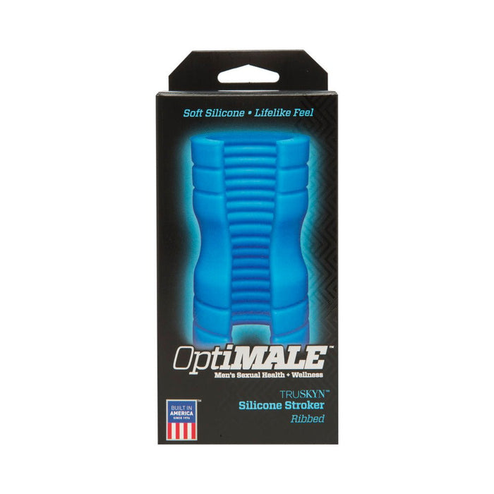 Optimale Truskyn Silicone Stroker Ribbed Blue - SexToy.com