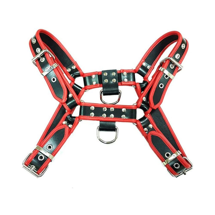 O.t.h Leather Harness - Black With Red Piping Size Large | SexToy.com