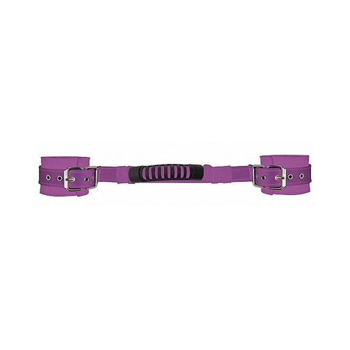 Ouch! Adjustable Leather Handcuffs - Purple | SexToy.com