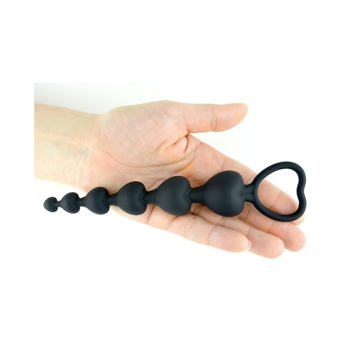 Ouch Anal Heart Beads Black | SexToy.com