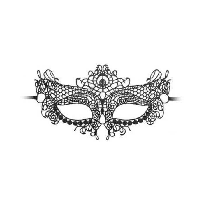Ouch! Black & White Lace Eye Mask Queen Black | SexToy.com