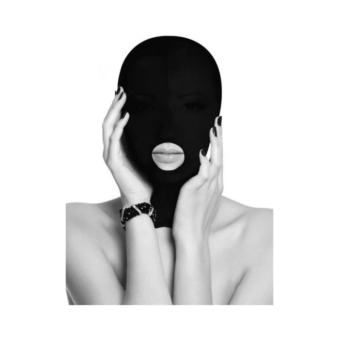 Ouch! Black & White Submission Mask With Open Mouth Black | SexToy.com
