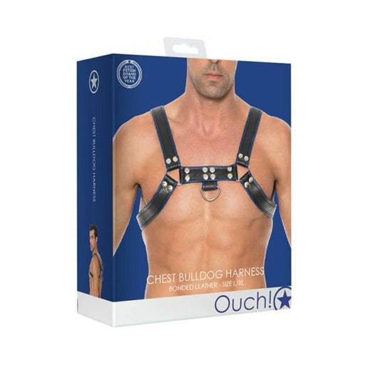 Ouch Chest Bulldog Harness - L/xl - Blue | SexToy.com