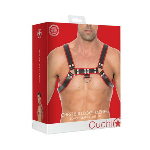 Ouch Chest Bulldog Harness - L/XL - Red | SexToy.com