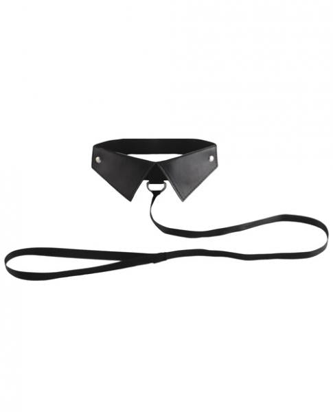 Ouch Classic Collar With Leash Black | SexToy.com