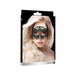 Packaging of Ouch! Empress Black Lace Mask featuring a blonde model wearing an intricate black lace half-face mask.