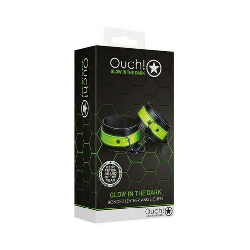 Ouch! Glow Ankle Cuffs - Glow In The Dark - Green | SexToy.com