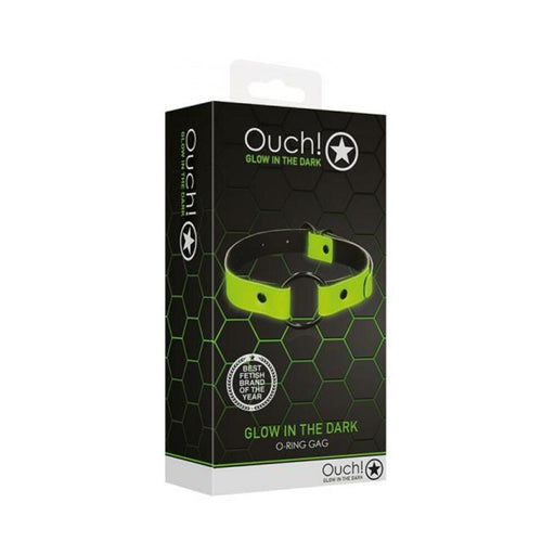 Ouch! Glow O-ring Gag - Glow In The Dark - Green | SexToy.com