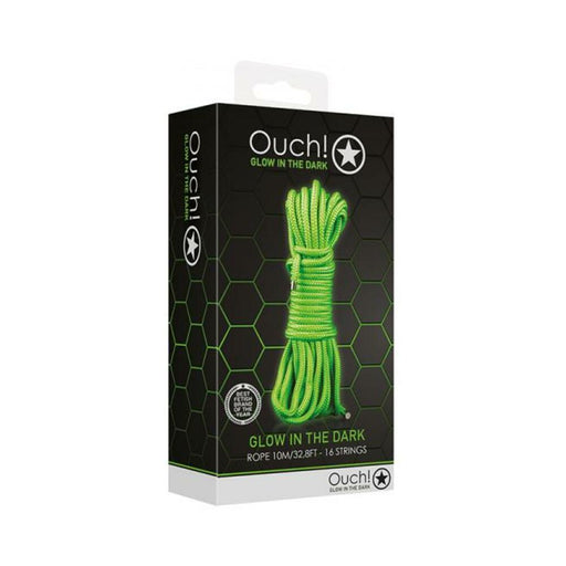 Ouch! Glow Rope - 10 M/16 Strings - Glow In The Dark - Green | SexToy.com