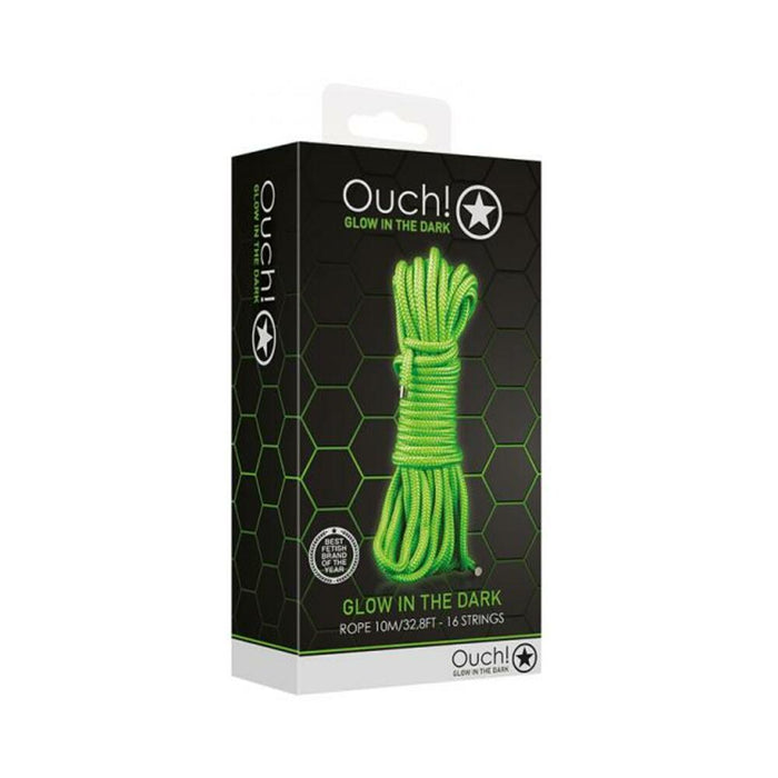 Ouch! Glow Rope - 10 M/16 Strings - Glow In The Dark - Green | SexToy.com