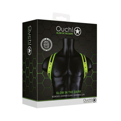 Ouch! Glow Sling Harness - Glow In The Dark - Green - S/m | SexToy.com