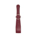 Burgundy leather-look belt with a central silver ring detail, designed for BDSM play accessories.