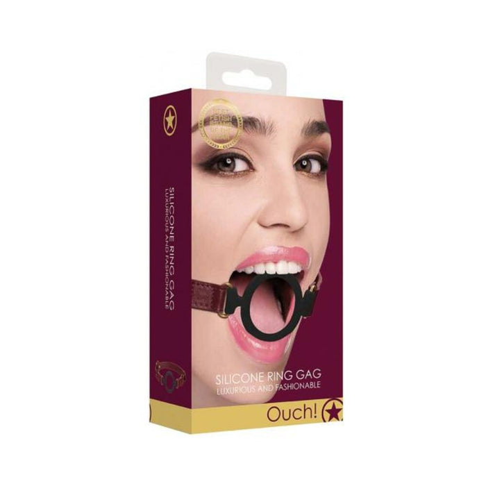Ouch Halo Silicone Ring Gag Burgundy | SexToy.com