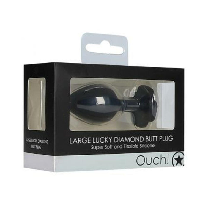 Ouch! Large Lucky Diamond Butt Plug - Black | SexToy.com