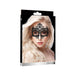 Packaging of Ouch Queen Black Lace Mask featuring a model wearing an intricate black lace Venetian-style eye mask.